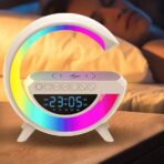 Bt-3401 G Lamp G-shape_ Rgb Clock Lamp & Bluetooth Speaker With Wireless Charging