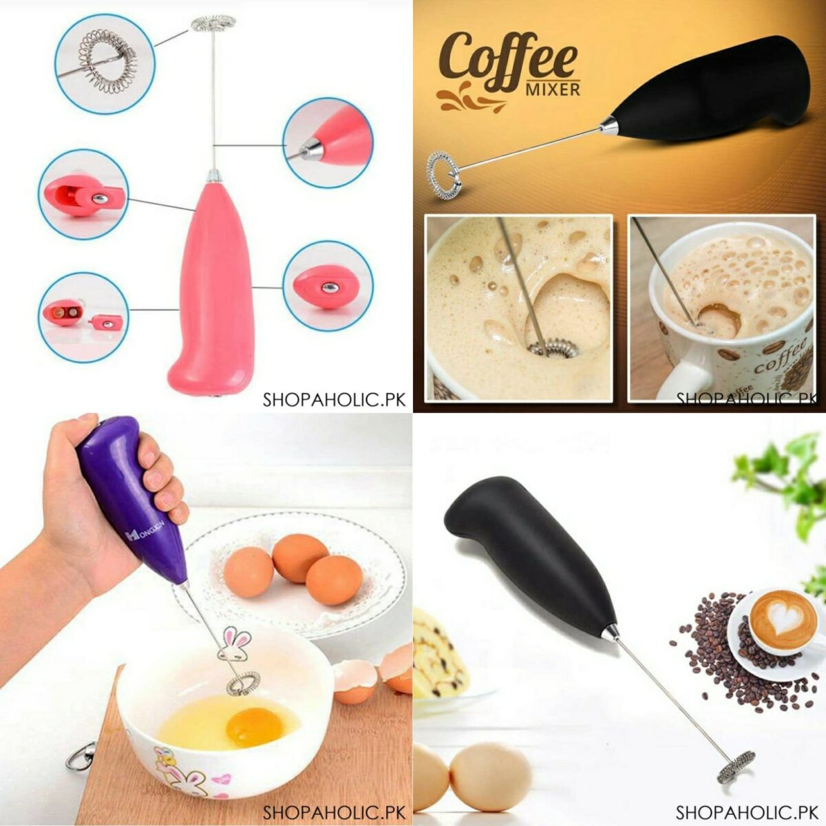 Electric Egg Beater Milk Drink Coffee Whisk Mixer Foamer Mini Handle Stirrer Practical Cooking Tool Kitchen Mini Whisk(random Color)