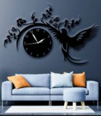 Flying Bird Wooden Clock Wall Attractive Decoration